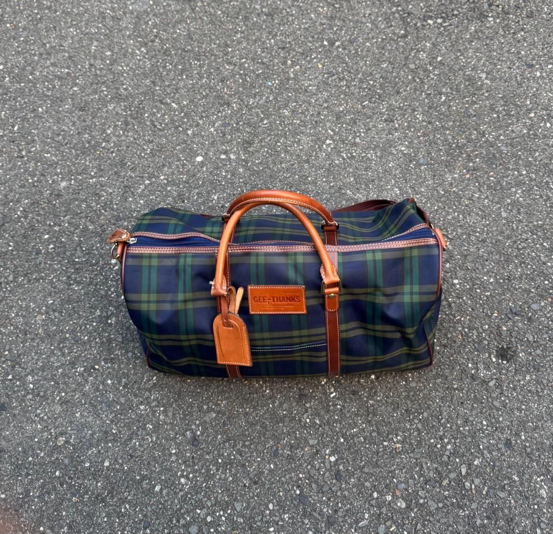 Vintage チェック　ボストンバッグ