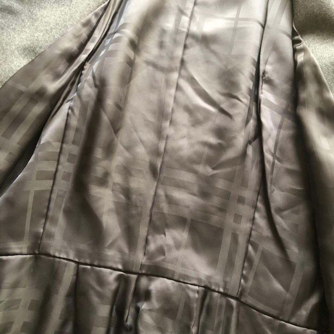 極美品♪BURBERRY LONDON♪ウールペプラジャケット　ダークグレー3L