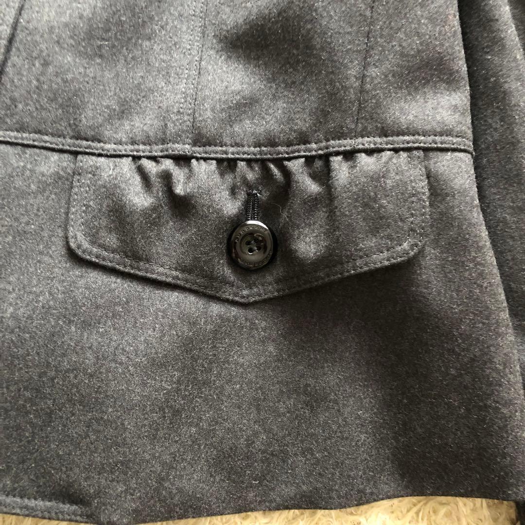 極美品♪BURBERRY LONDON♪ウールペプラジャケット　ダークグレー3L