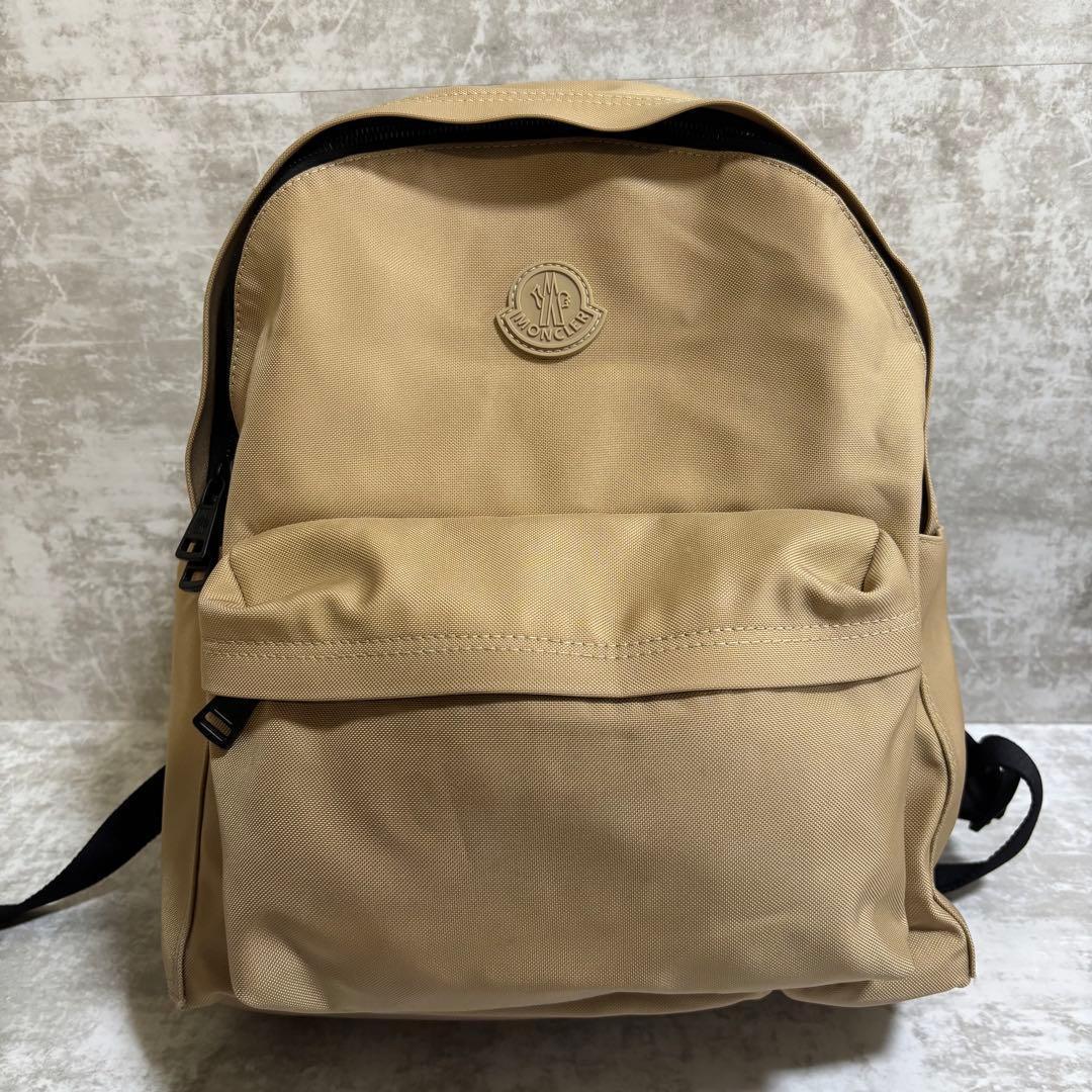 I188 良品✨ モンクレール　ピエリック　リュック　ベージュ　PC収納　大容量