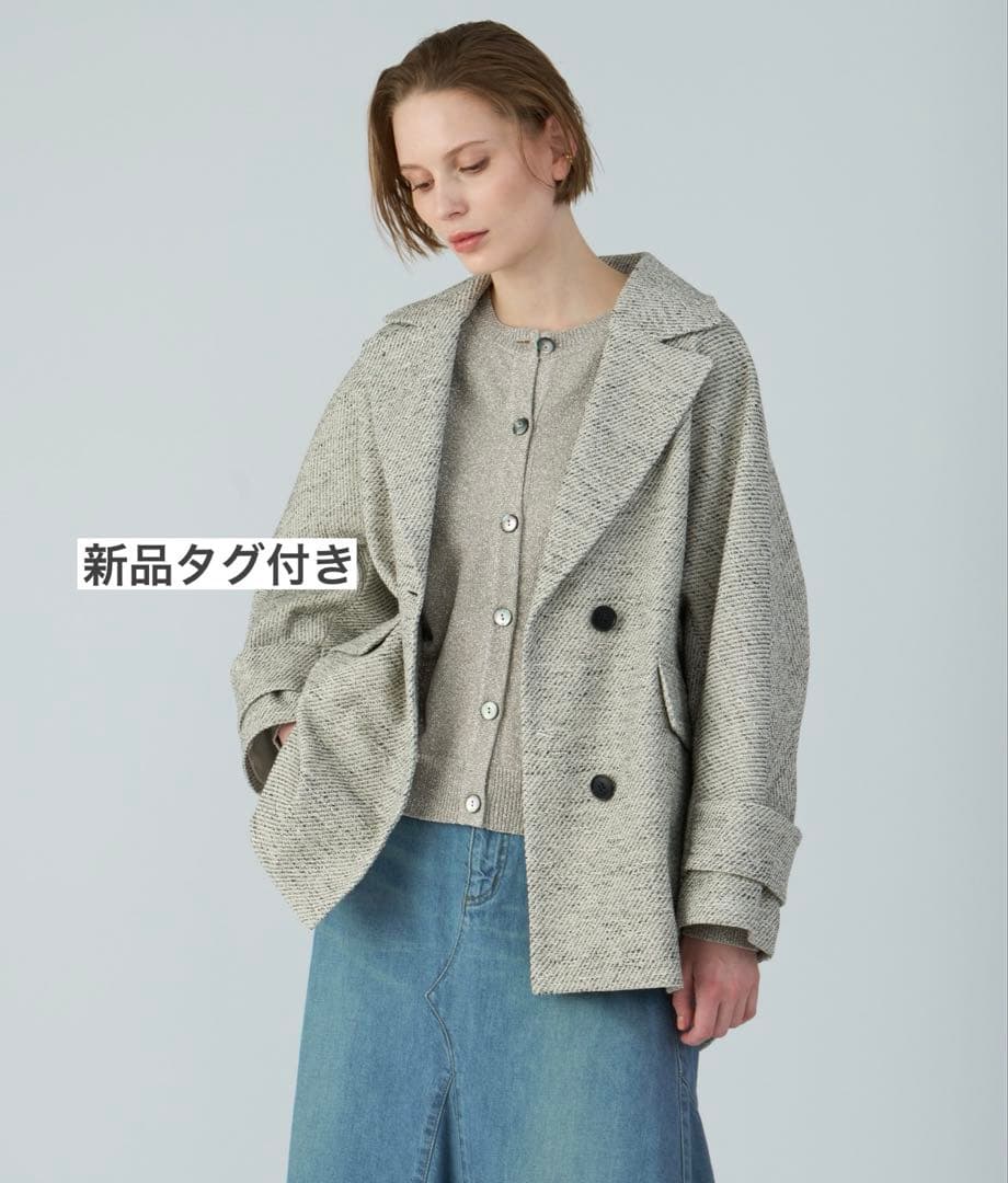 新品タグ付き HOUSE OF LOTUS ミックスツイードケープライクコート