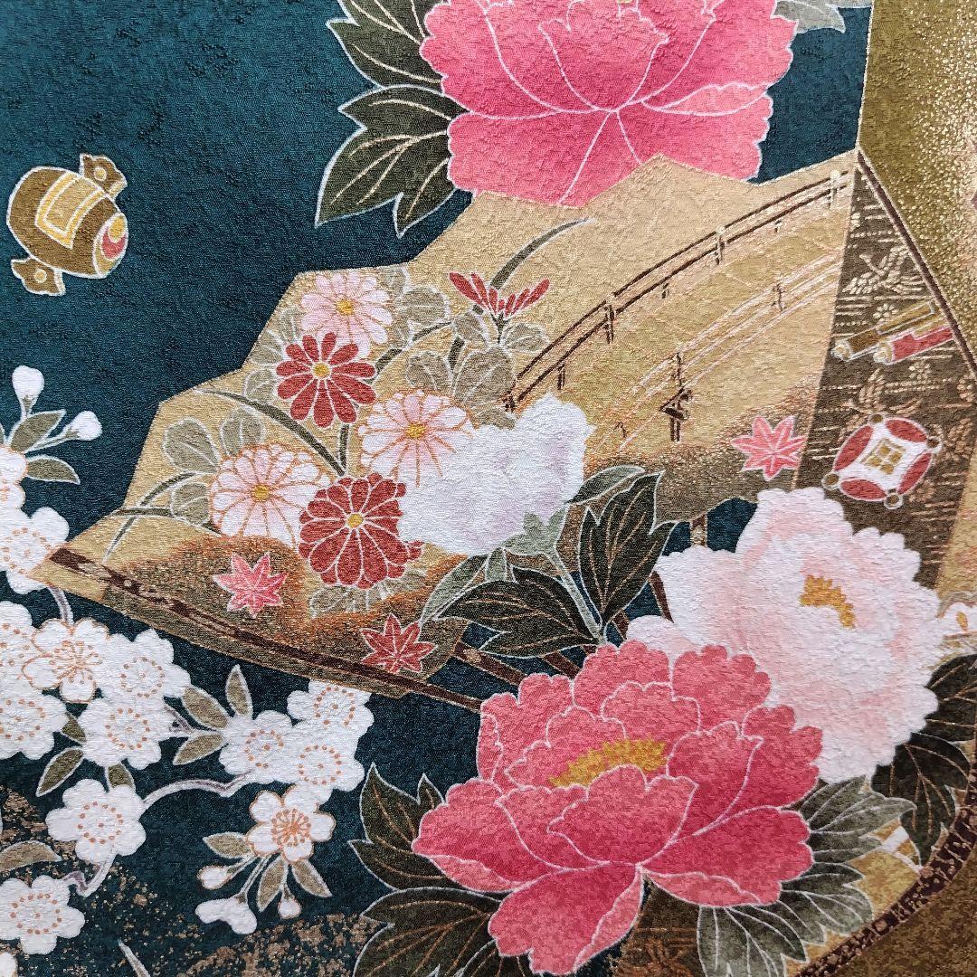 振袖フルセット(7点)・古典柄・金駒刺繍・金彩加工・宝尽くし・正絹