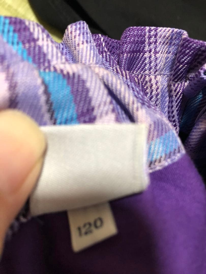 アナスイ黒Tシャツと紫チェックスカートセット