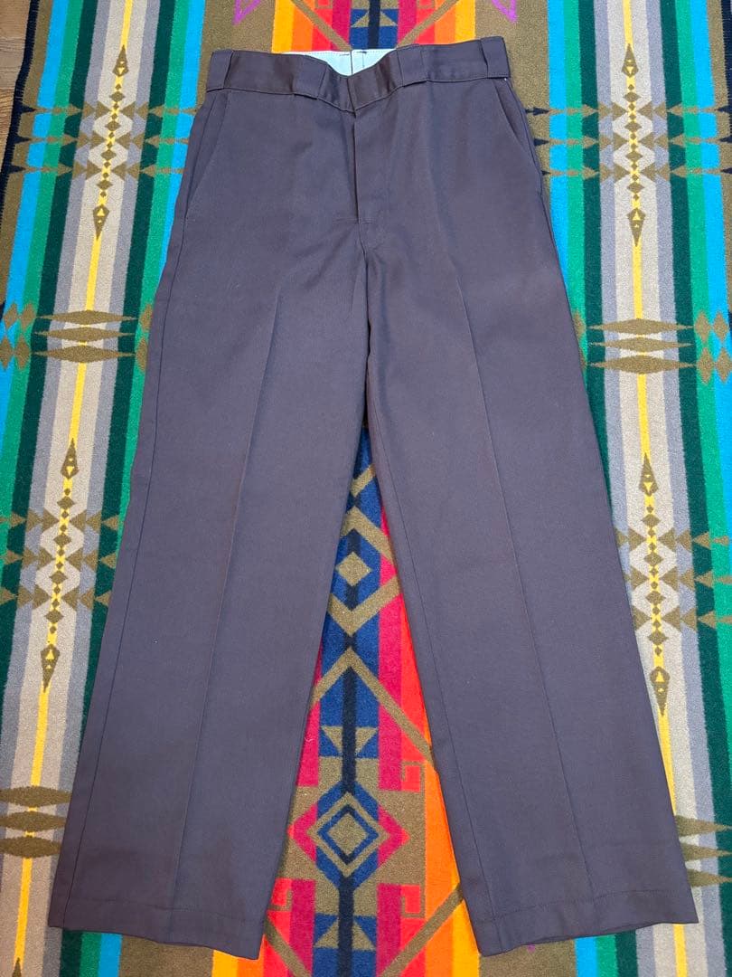 【80s】dickiesディッキーズ 874USA製 ダークブラウンW31