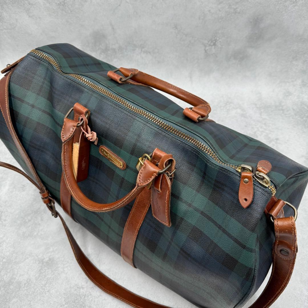 付属品完備 ポロ ラルフローレン PVC レザー ボストンバッグ 2way