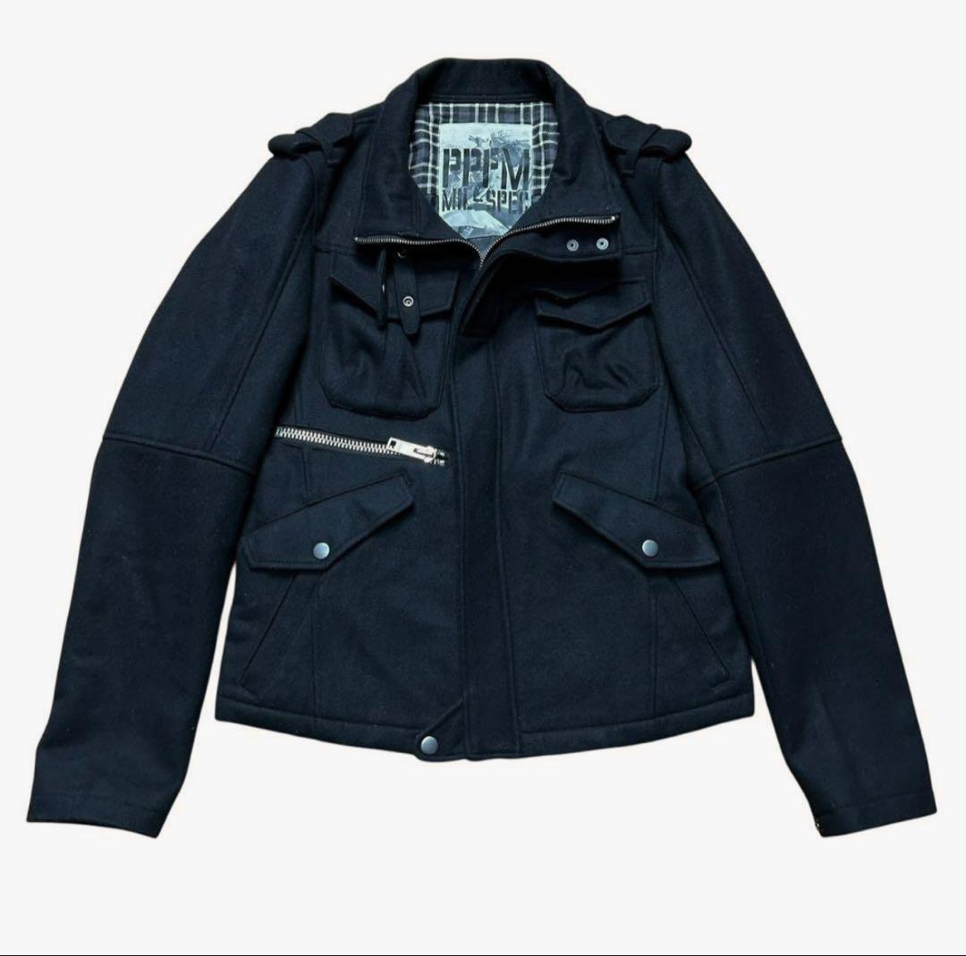 PPFMミリタリー ウール ジャケット ブラック ギミック y2k M
