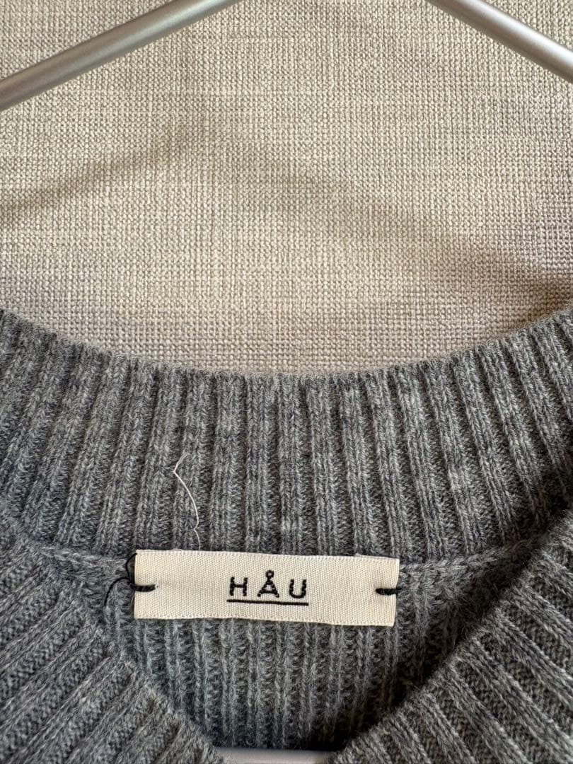 な*ち様 HAU knit vest fine グレー　ハウ　ニットベスト