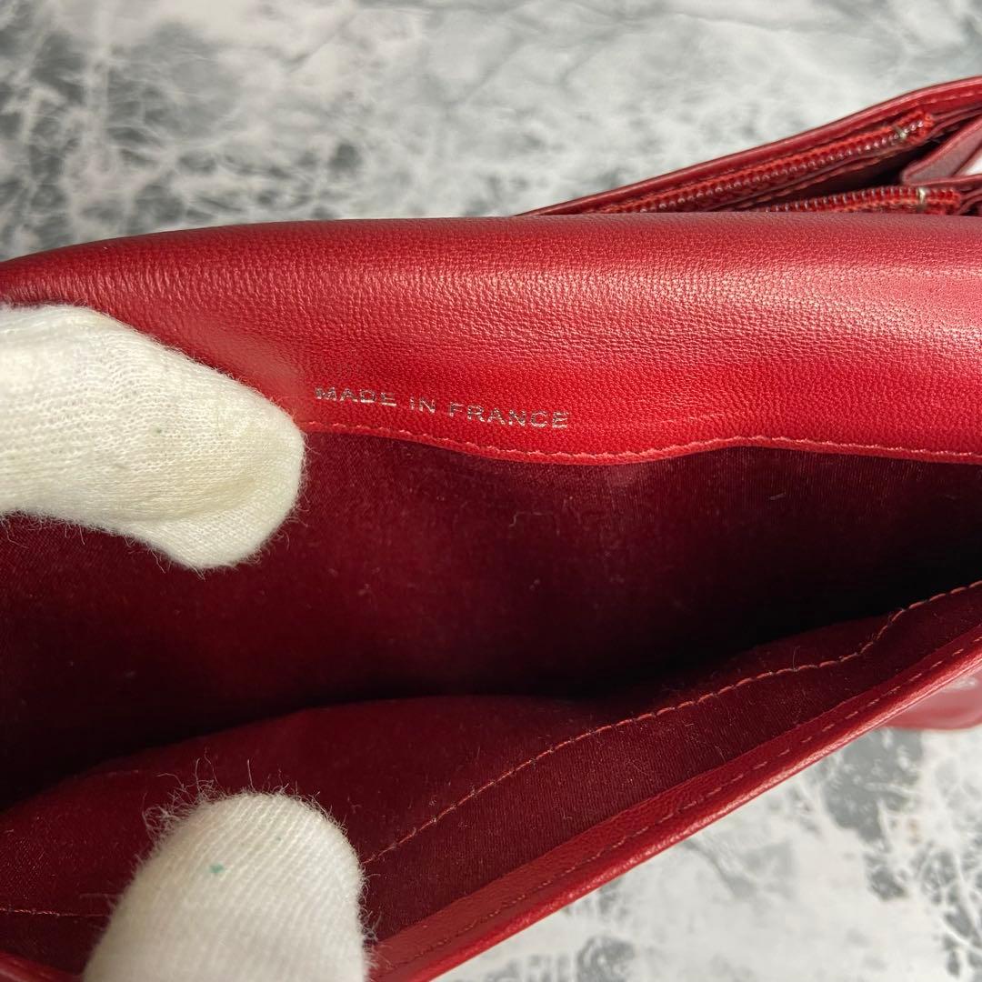 ✨CHANEL✨　シャネル　長財布　カメリア　赤　レッド