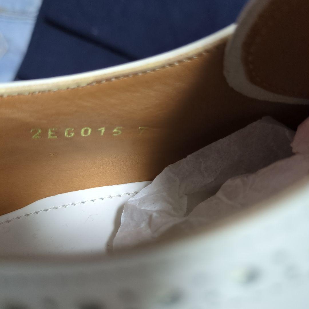 横浜高島屋購入　 レザーシューズ　エスパドリーユ　白　7 厚底　ウイングチップ