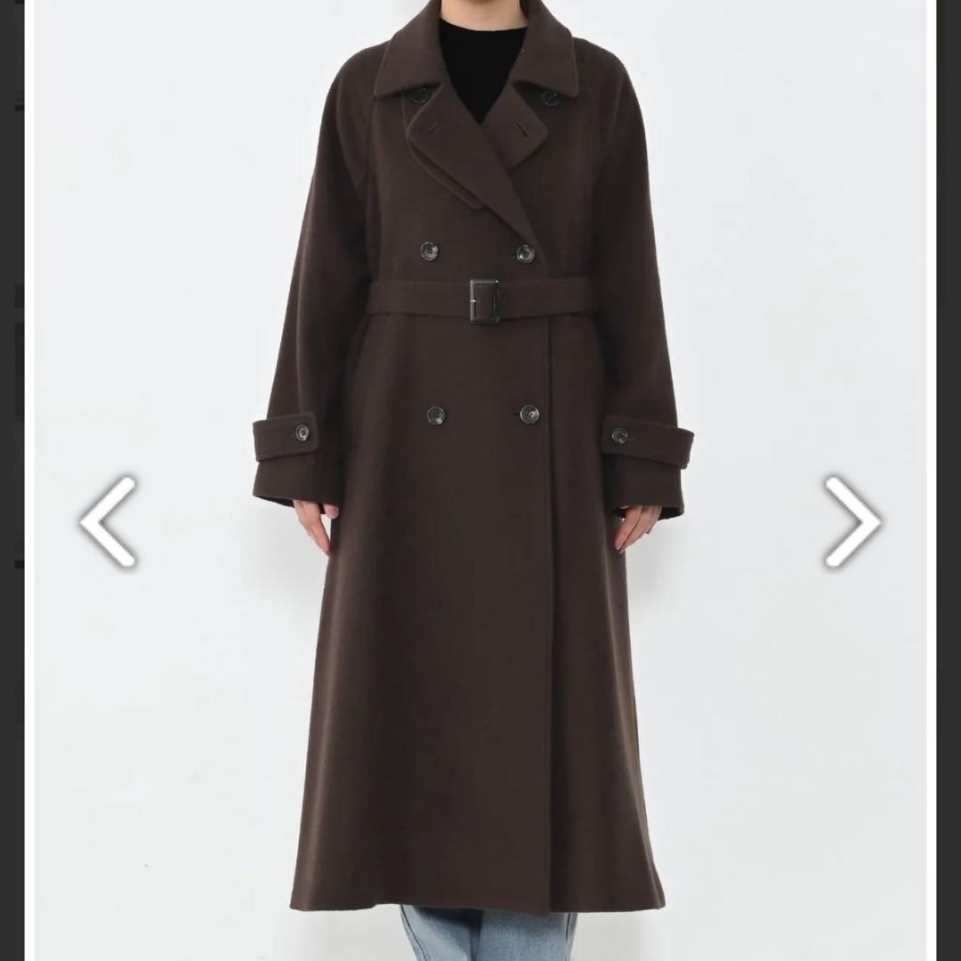 COHINA 2way カラーバック フレアウールコート-short