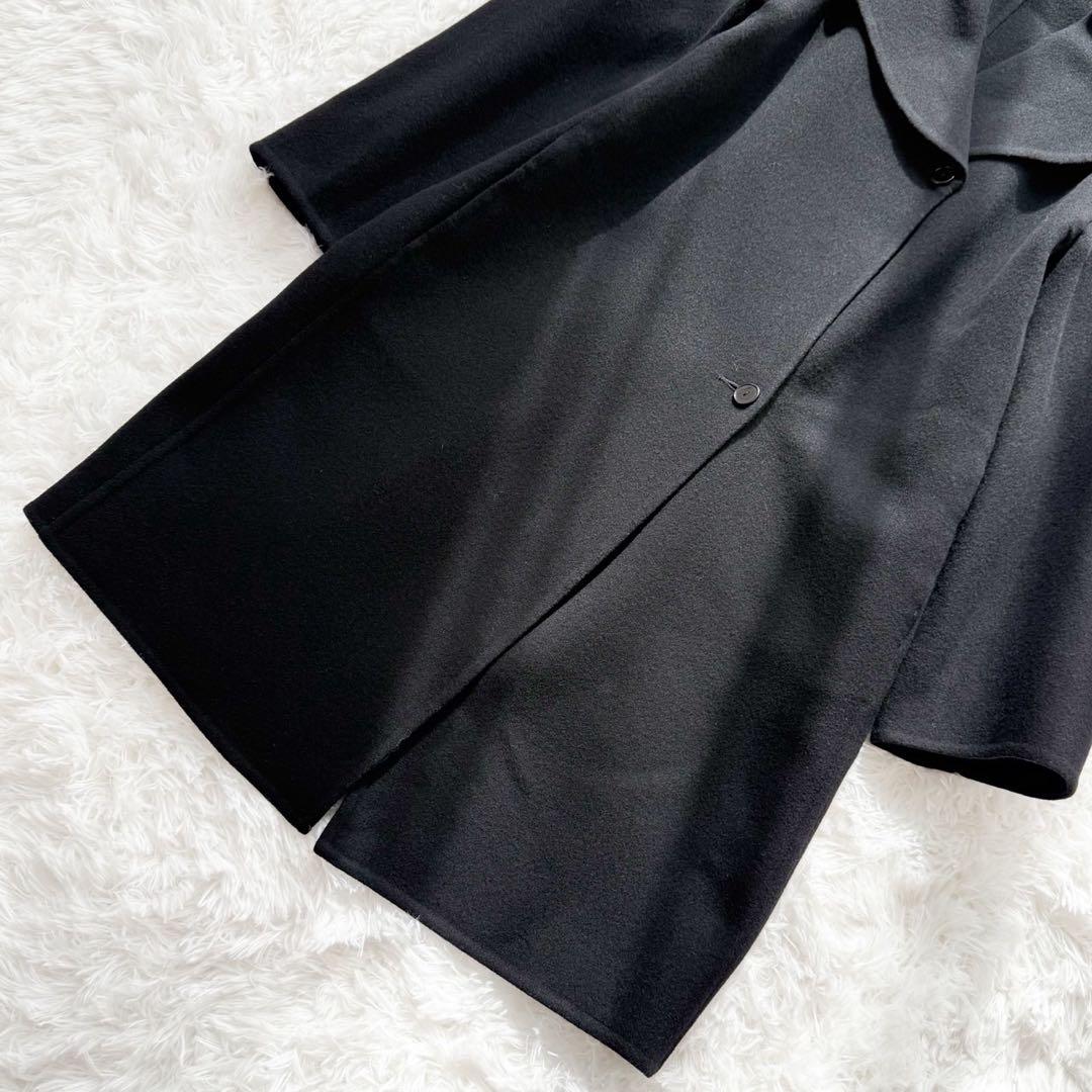 新品 MADAM JOCONDE ウールリバーコート 38 ブラック 定価7万