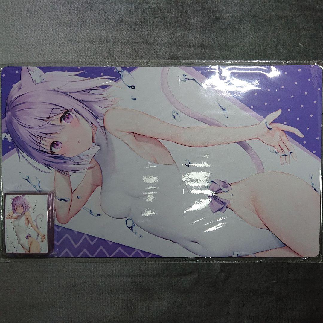 α1 ホロライブ 水しぶき&白水着 猫又おかゆ スリーブ&プレイマット