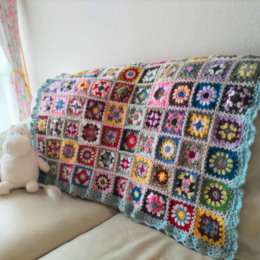 ひとみっちさま専用✩.*˚手編みブランケット★ティファニーブルー