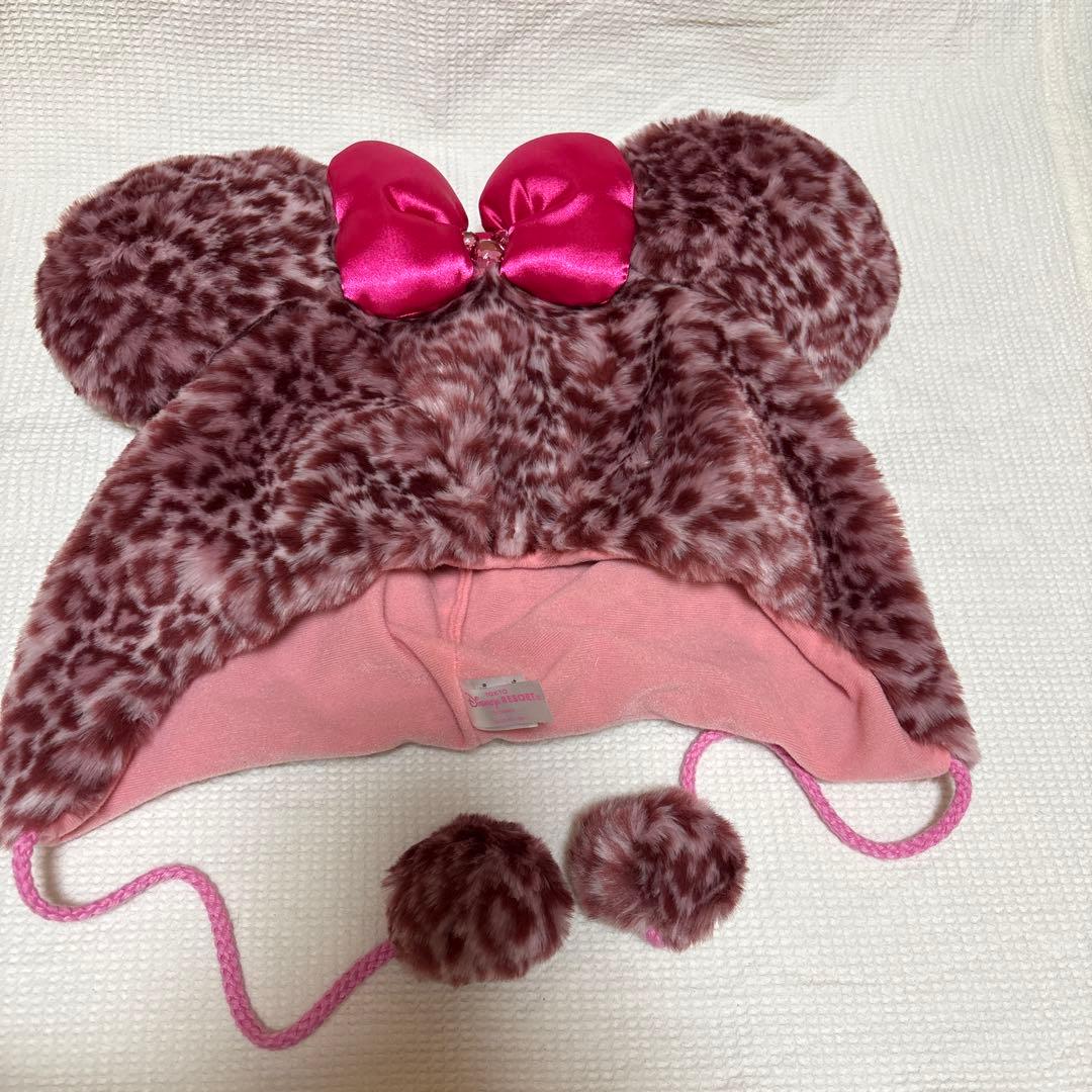 ディズニー ファンキャップ ヒョウ柄 ミニーマウス帽子