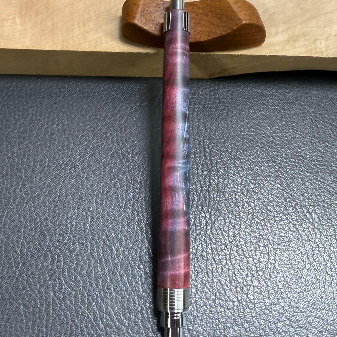 190栃虎杢スタビ　木製シャーペン　最強低重心　溝付き　ステンレス