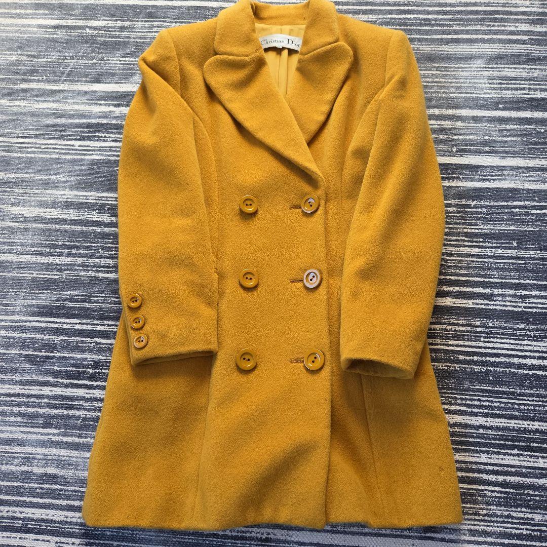 Christian Dior ダブルブレストコート マスタード