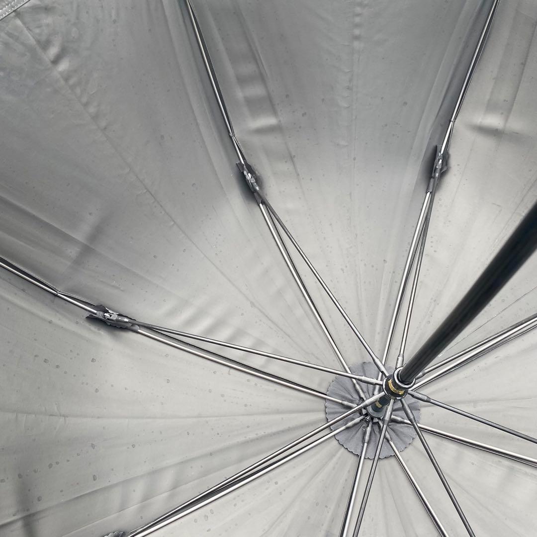 芦屋ロサブラン♡遮光日傘　長傘　ネイビー　紺色　バンブー　持ち手竹　紫外線対策