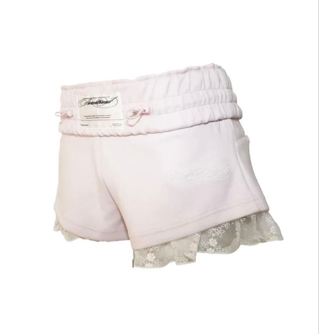 パンツ theredthread pink S jersey shorts lace