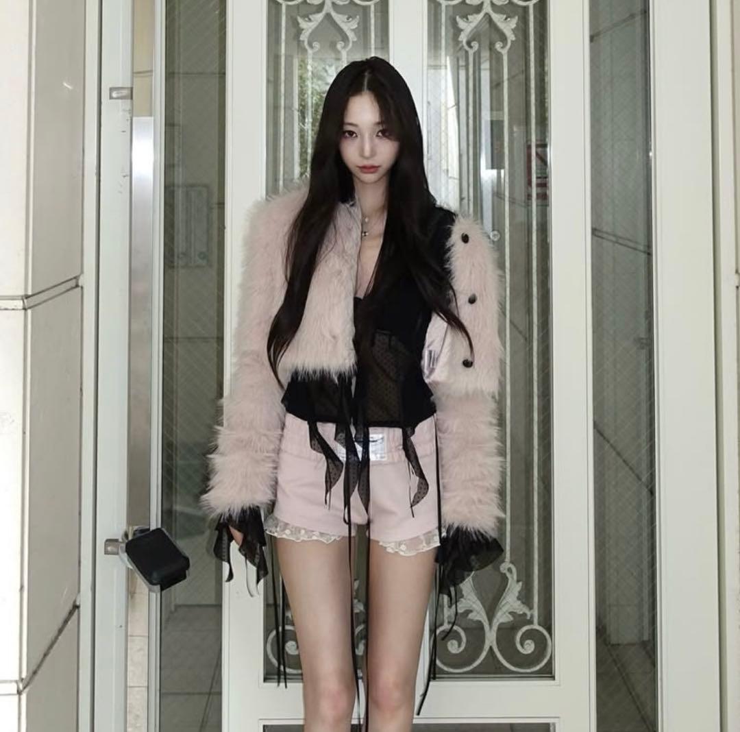 パンツ theredthread pink S jersey shorts lace