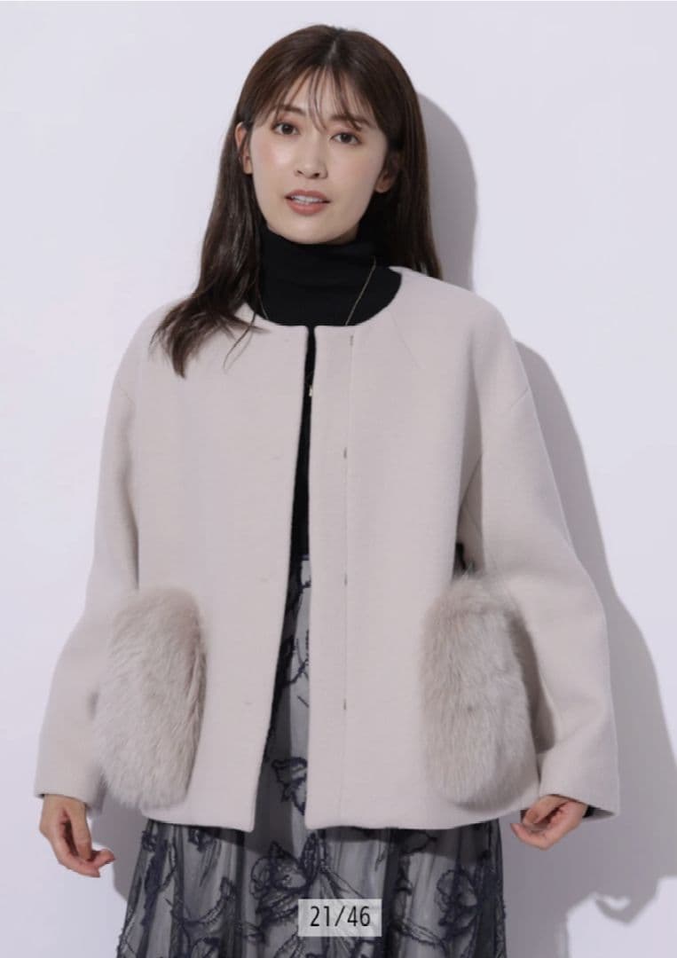 【美品】アプワイザーリッシェ　2WAYポケファーノーカラーコート