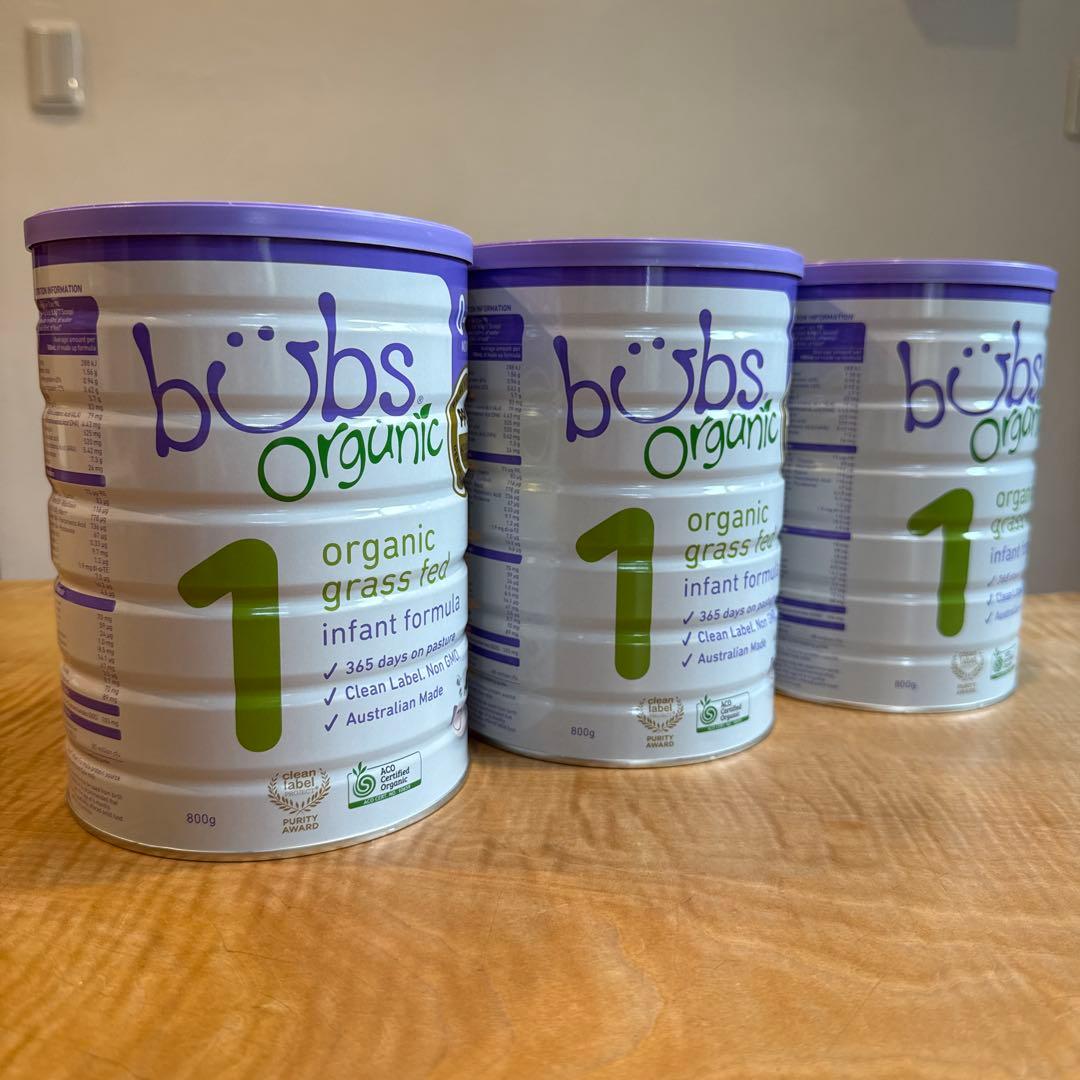bubs organicバブズバブス粉ミルク800gステップ1(0〜6ヶ月)×3