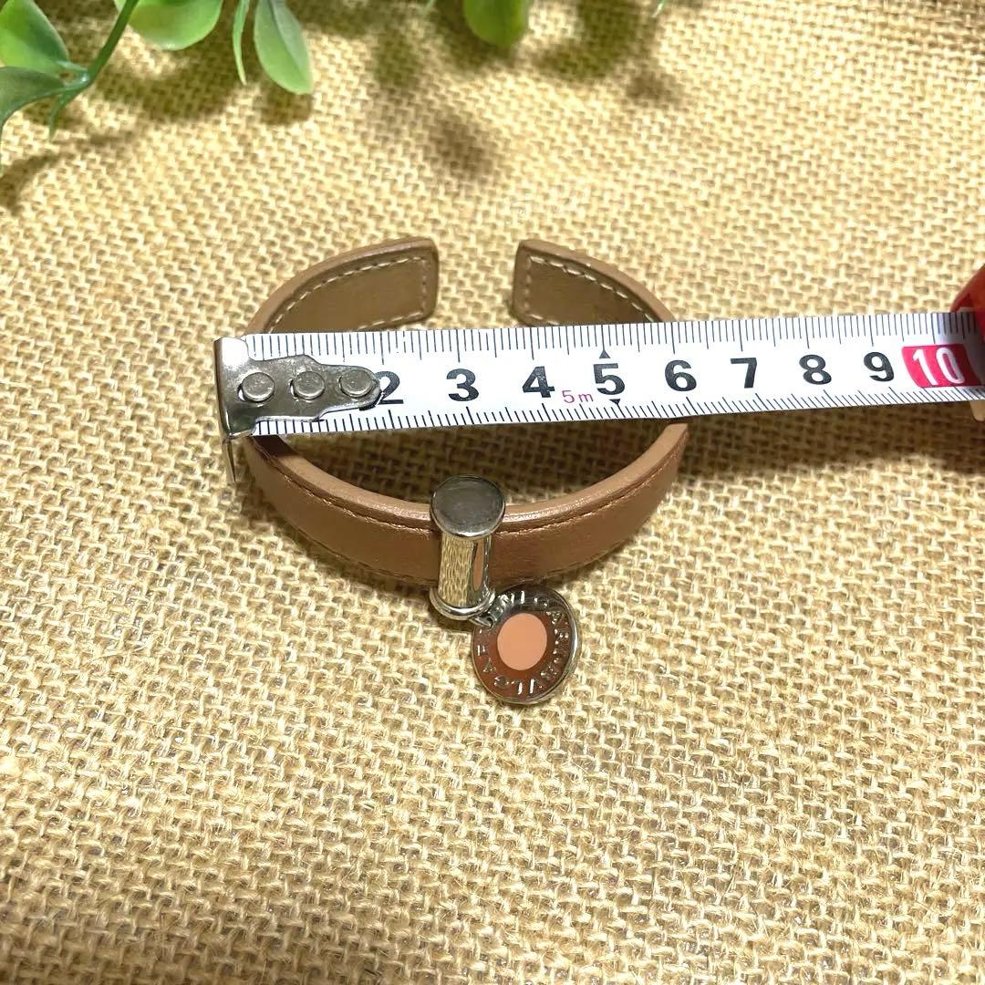 ブルガリ　レザーバングル　カフブレスレット　ブラウン