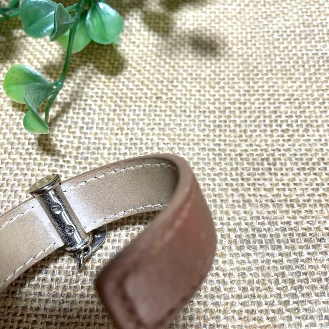 ブルガリ　レザーバングル　カフブレスレット　ブラウン