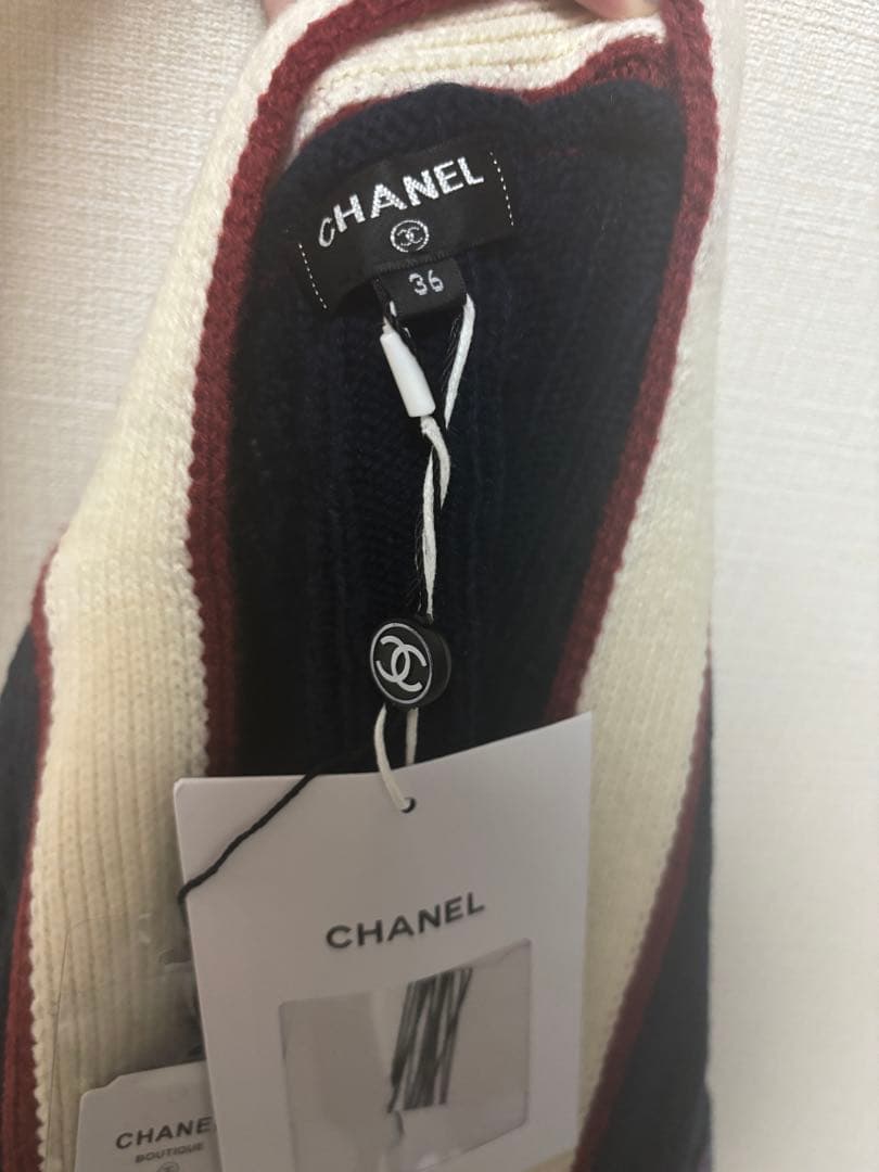 g-dragon着用 CHANEL ニットカーディガン 36 ネイビー
