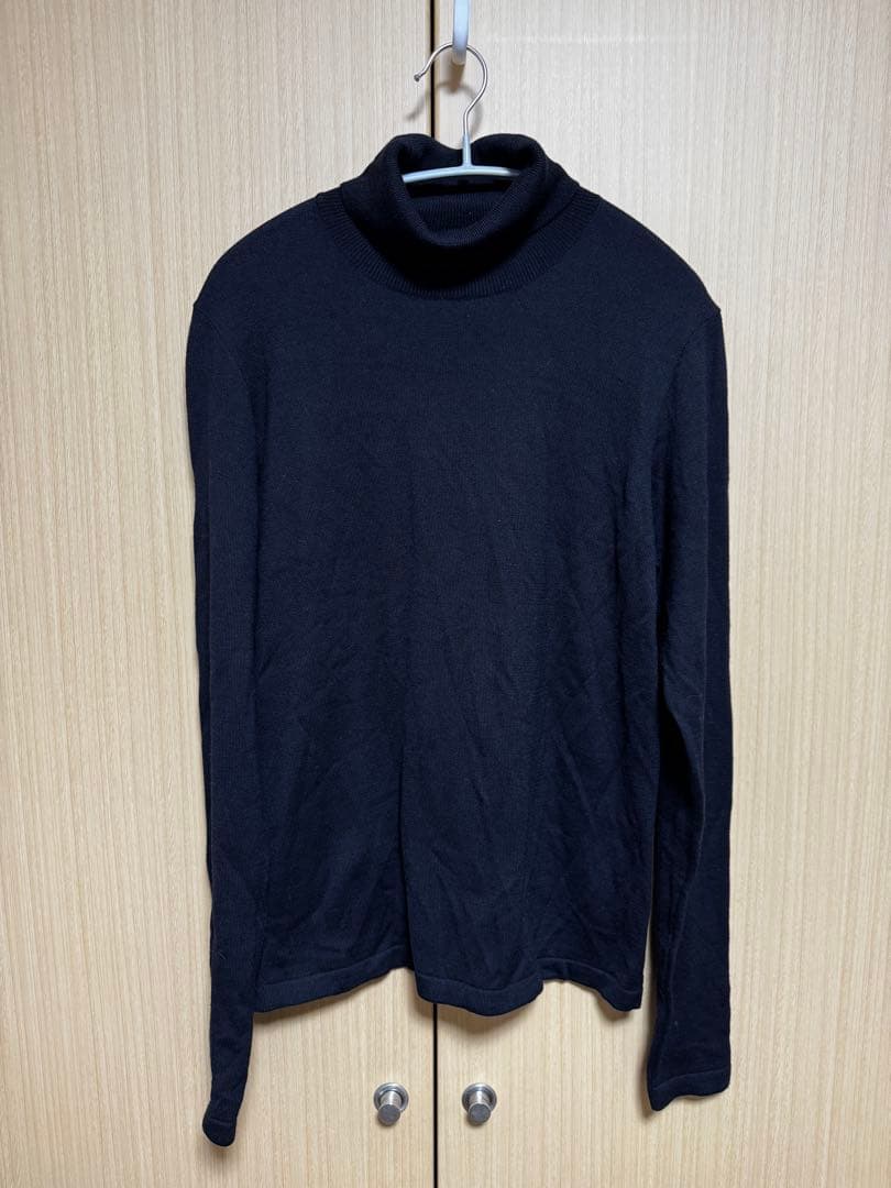 MINEDENIM ウールタートルネック ブラック