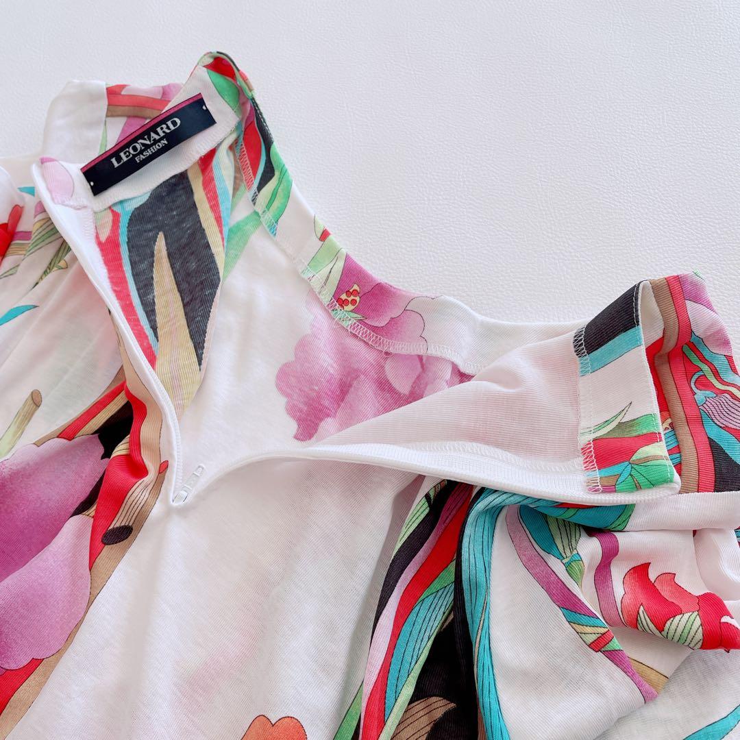 もりごん様✨ LEONARD レオナール　チュニック　ワンピース　花柄　トリム