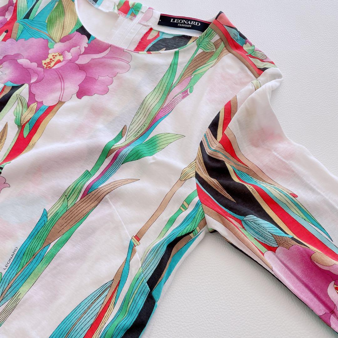 もりごん様✨ LEONARD レオナール　チュニック　ワンピース　花柄　トリム