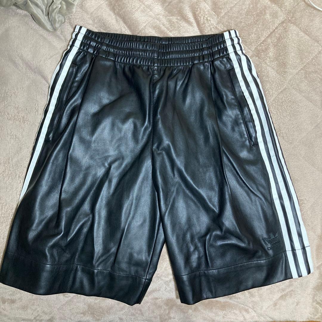 【最終】adidas ハーフパンツ レザーパンツ M