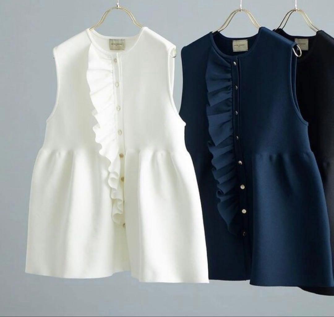 UNITED ARROWS Pニットフリルベスト