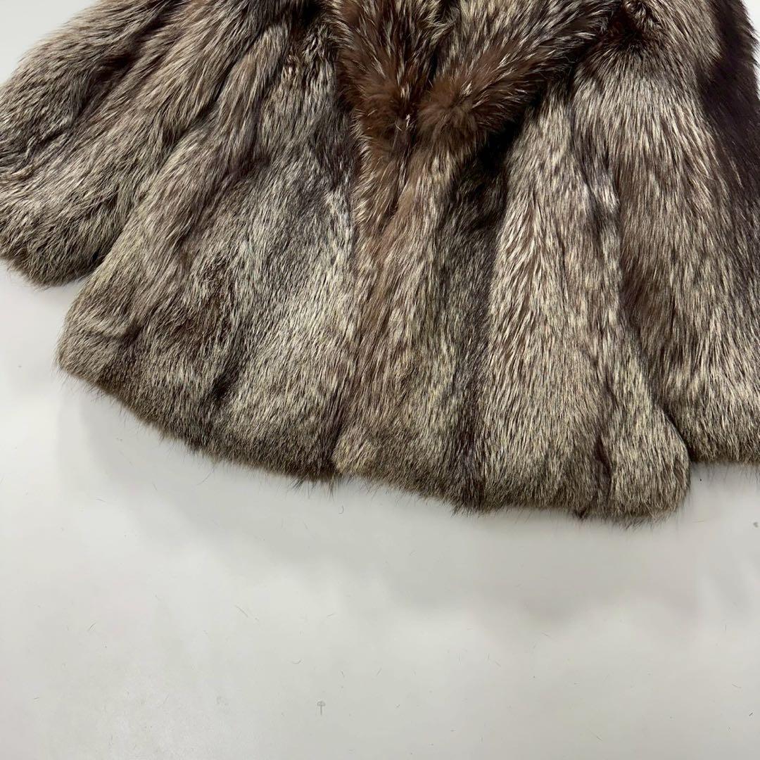 SAGA FOXフォックス ファーコート 毛皮 ボリューム◎ 銀狐