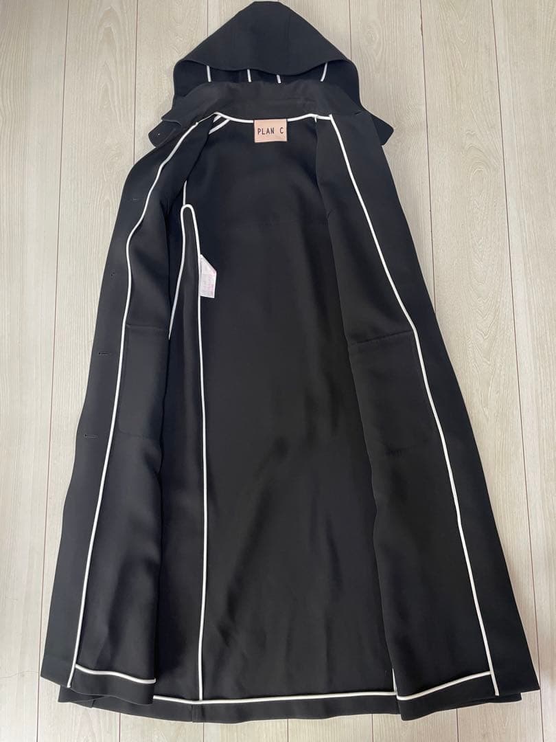PLAN C プランシー ポンチョ型ロングコートフード着脱可