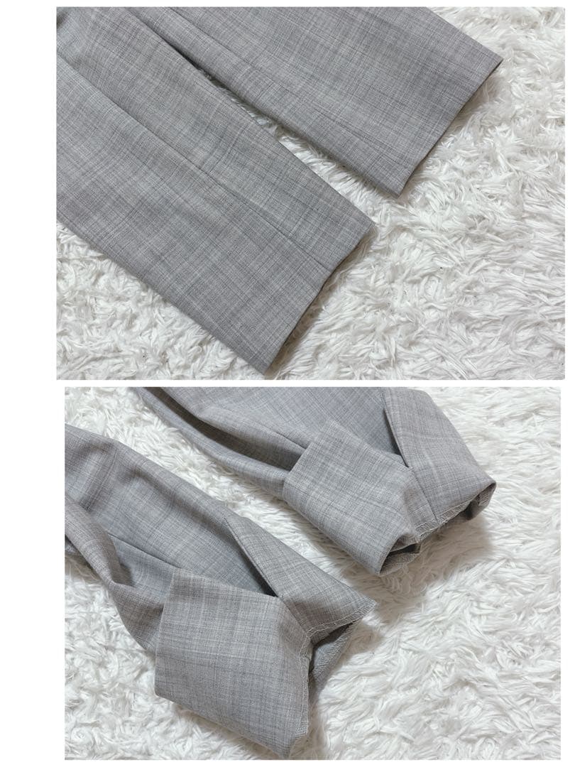 未使用✨グリーンレーベルリラクシング　スカートスーツセットアップ　洗える グレー