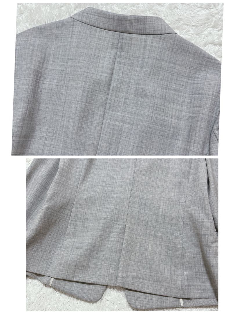 未使用✨グリーンレーベルリラクシング　スカートスーツセットアップ　洗える グレー