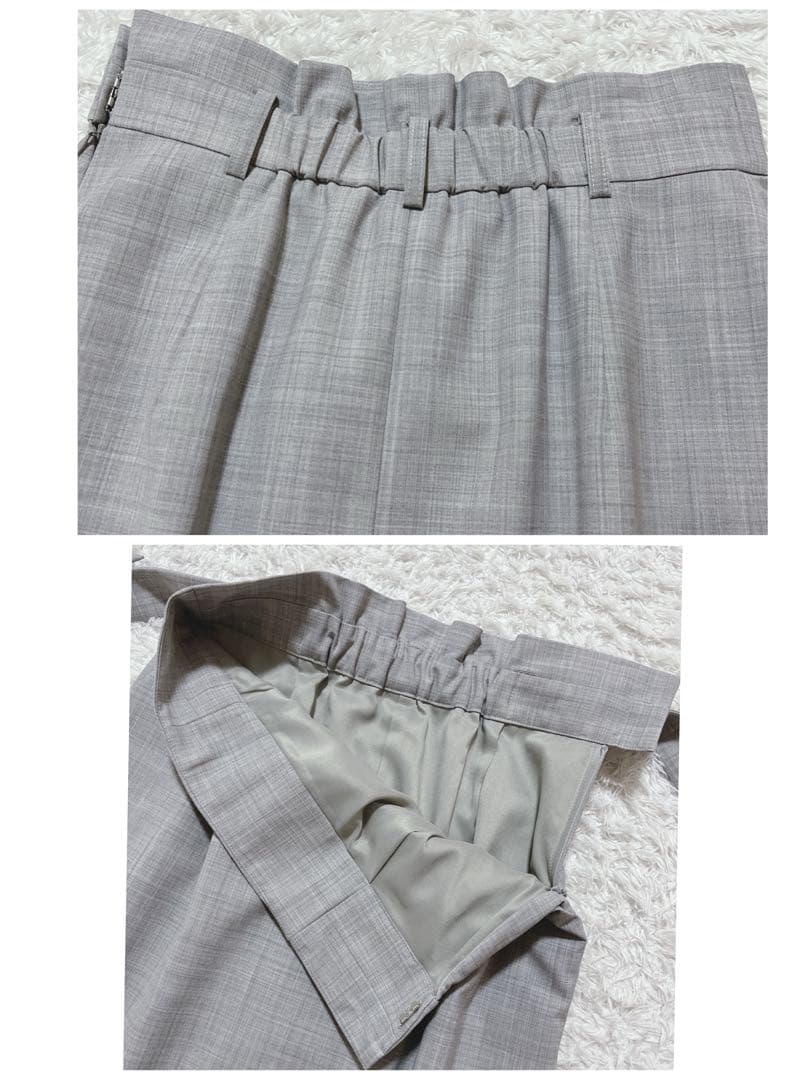 未使用✨グリーンレーベルリラクシング　スカートスーツセットアップ　洗える グレー