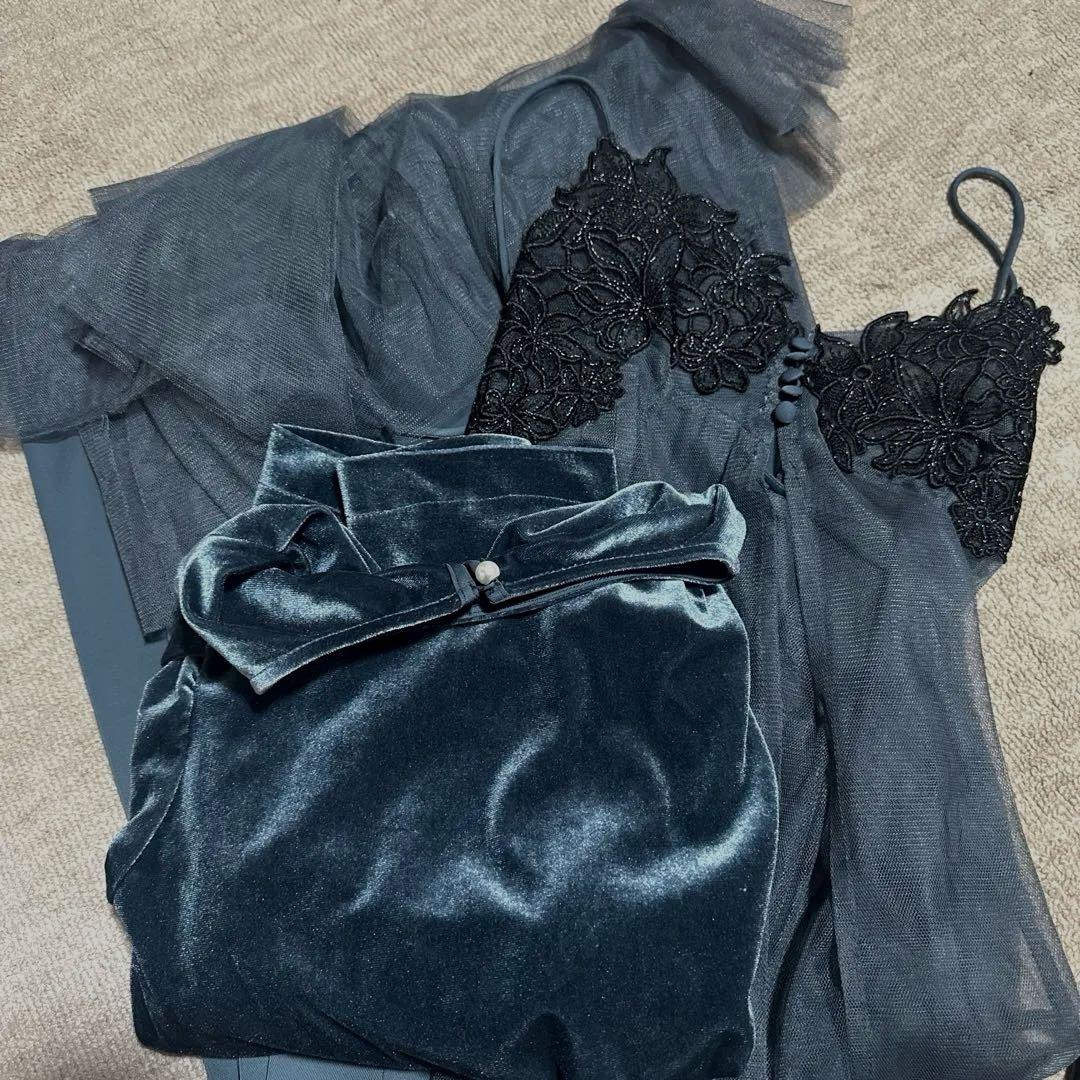 【みみちゃん】et.UNiVER Layered velor dress