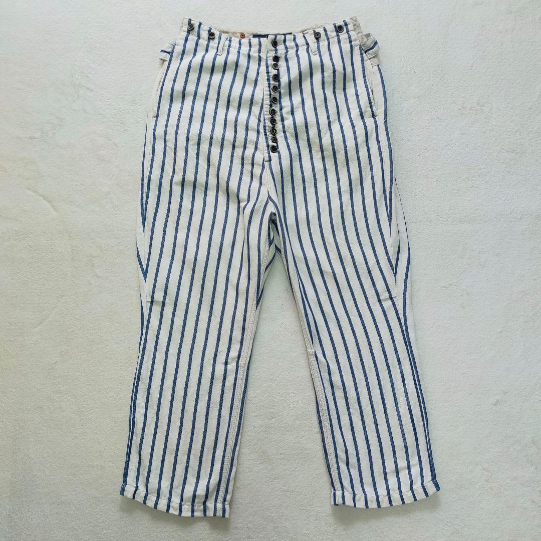 KAPITAL　3サイズ　ヘリンボーン地　ストライプ柄　ピエロパンツ