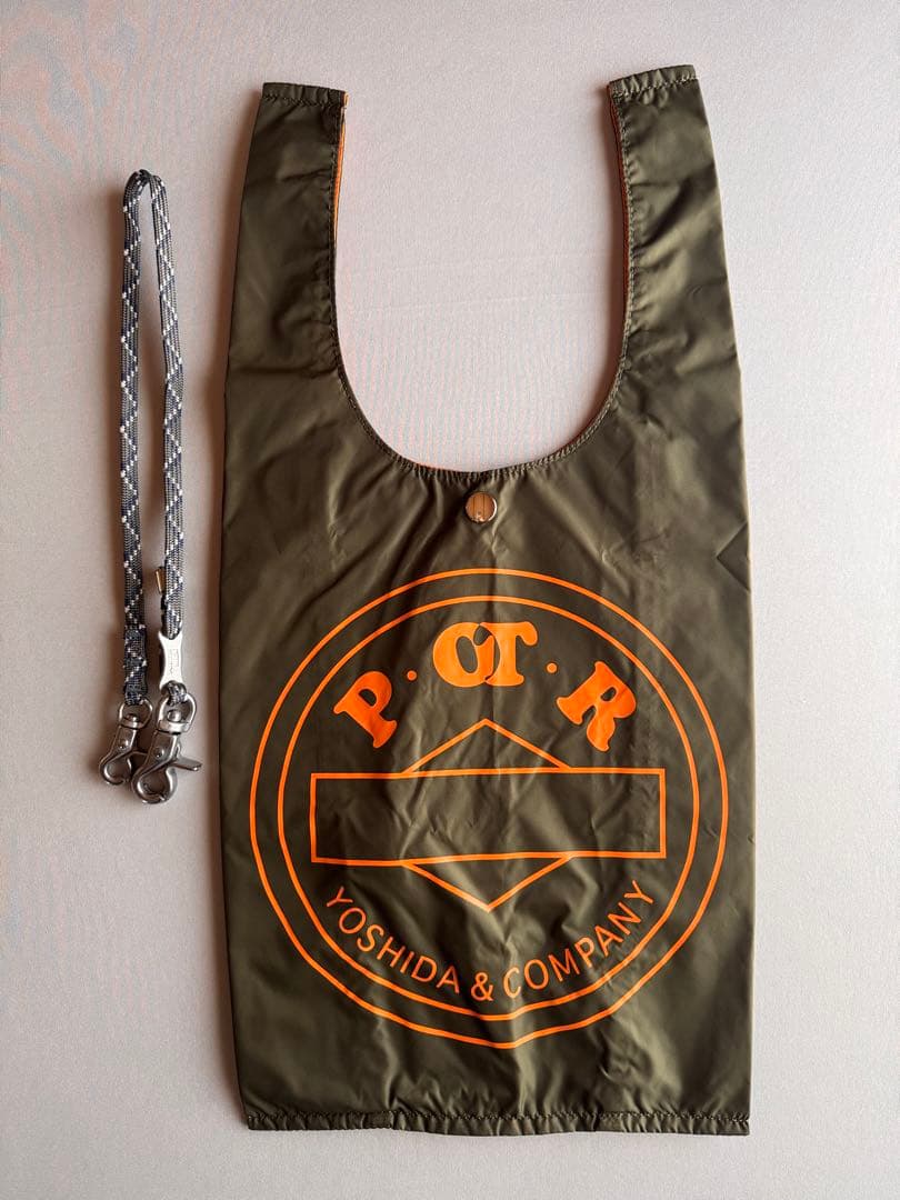 PORTER ポーター POTR エコバッグ カーキ／直営店購入／ストラップ付き