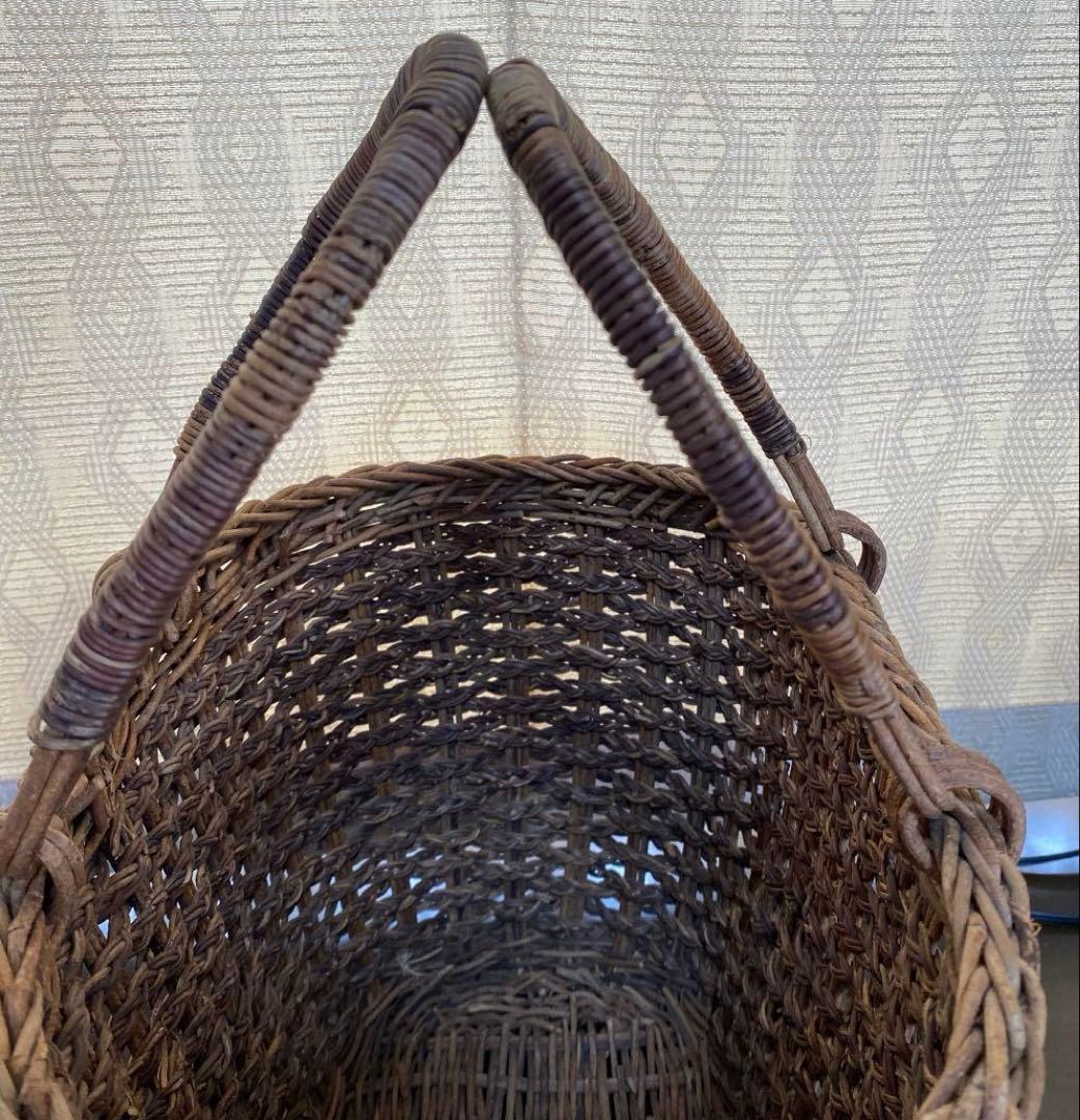 美品　国産　あけび　かごバック