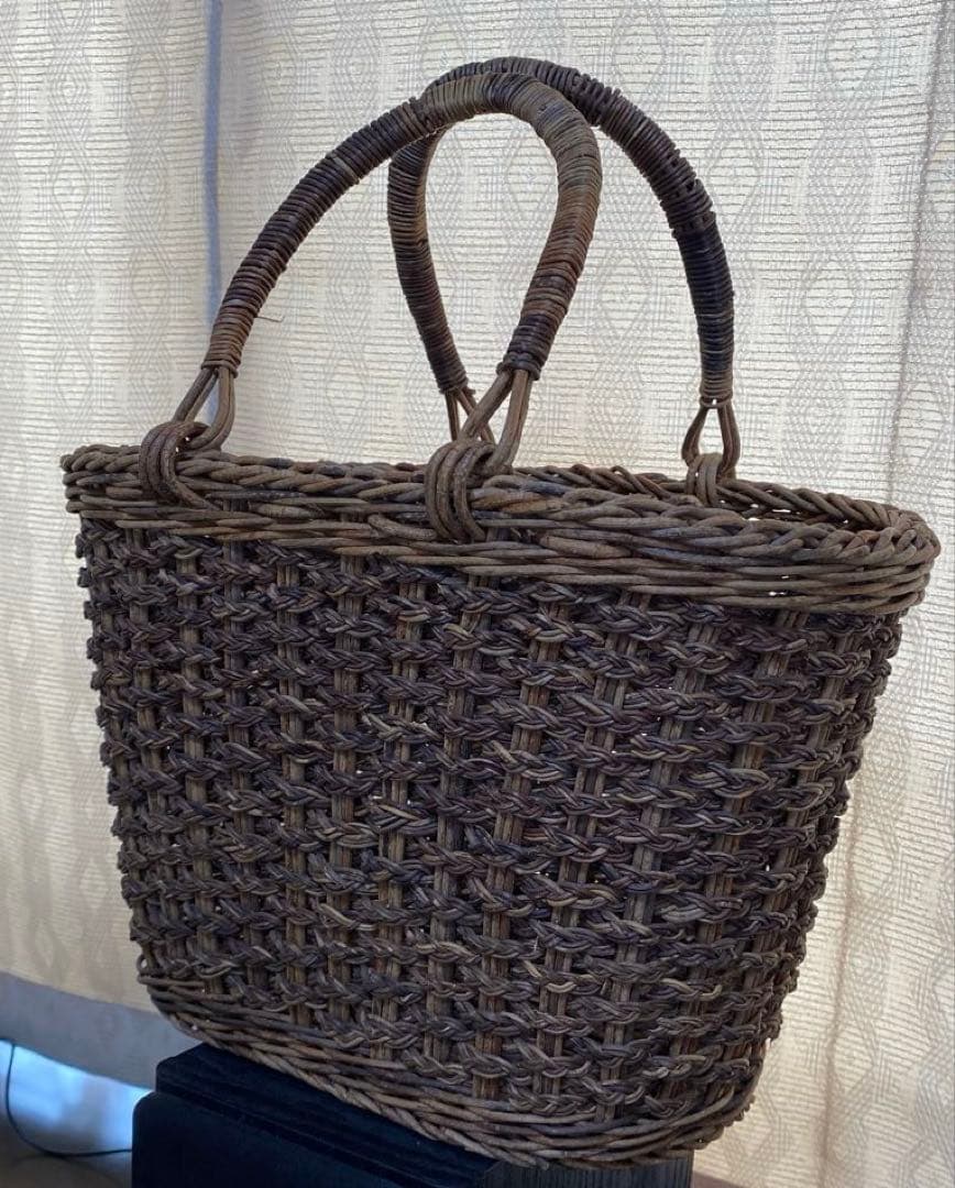 美品　国産　あけび　かごバック