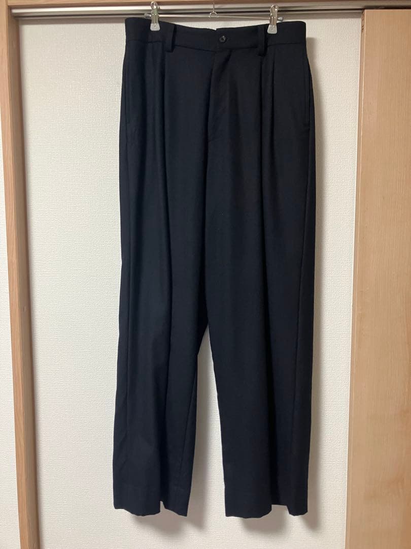 パンツ ssstein WOOL FLANNEL LONG WIDE TROUSERS