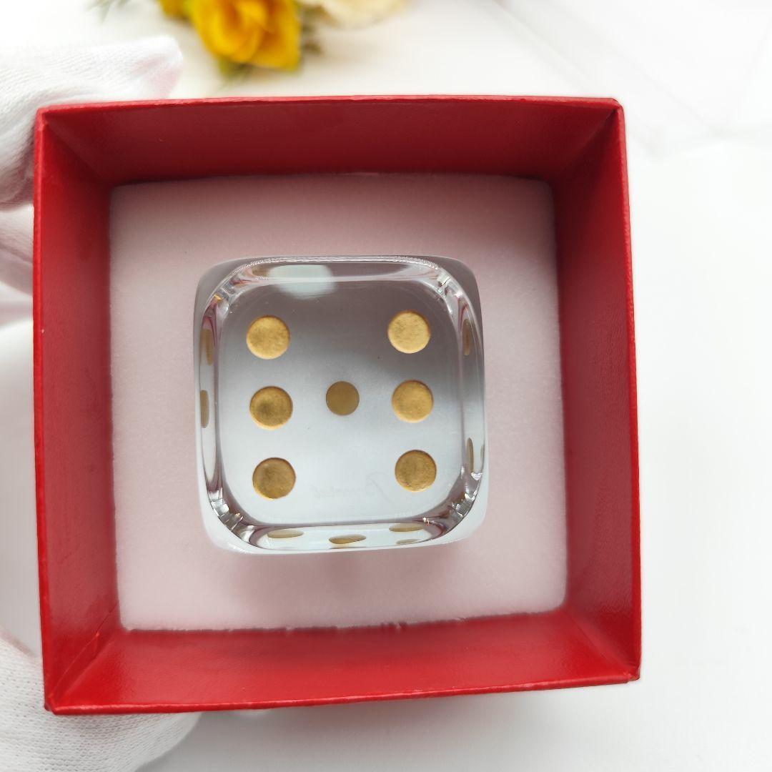 超希少 新品 バカラ クリスタルダイス サイコロ ゴールド 金彩