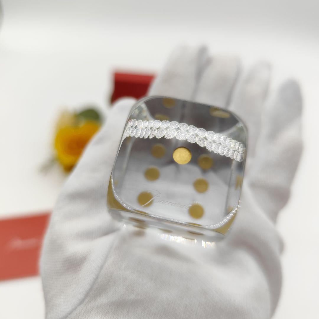 超希少 新品 バカラ クリスタルダイス サイコロ ゴールド 金彩