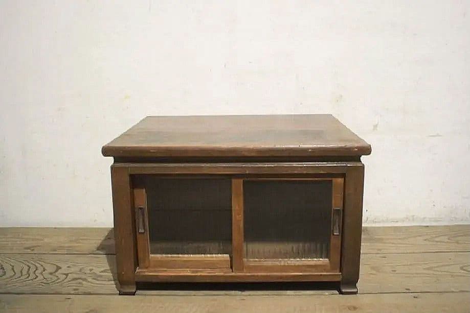 モールガラスの飾り棚　収納棚　ガラスケース　キャビネット　レトロ　ビンテージ