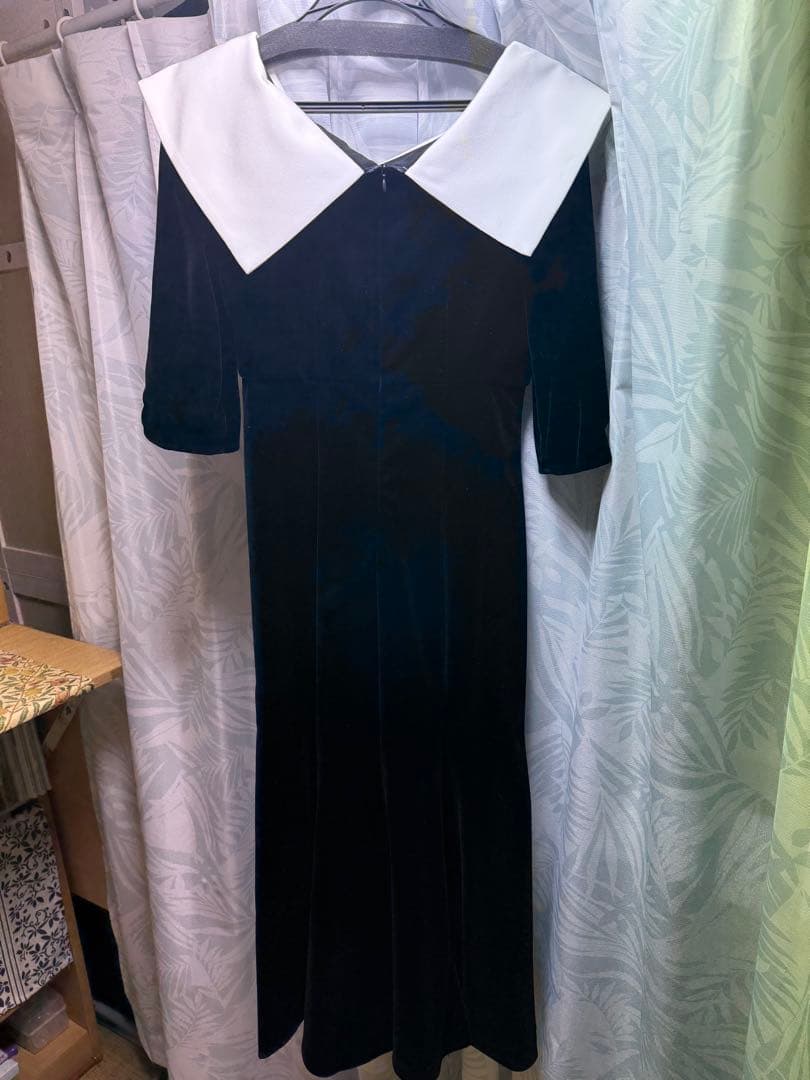 【ケバブ】LEJA ビッグカラー パーティードレス ブラック Sサイズ