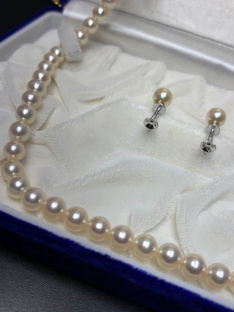本真珠 パールネックレス イヤリング silver刻印 フォーマル アクセサリー