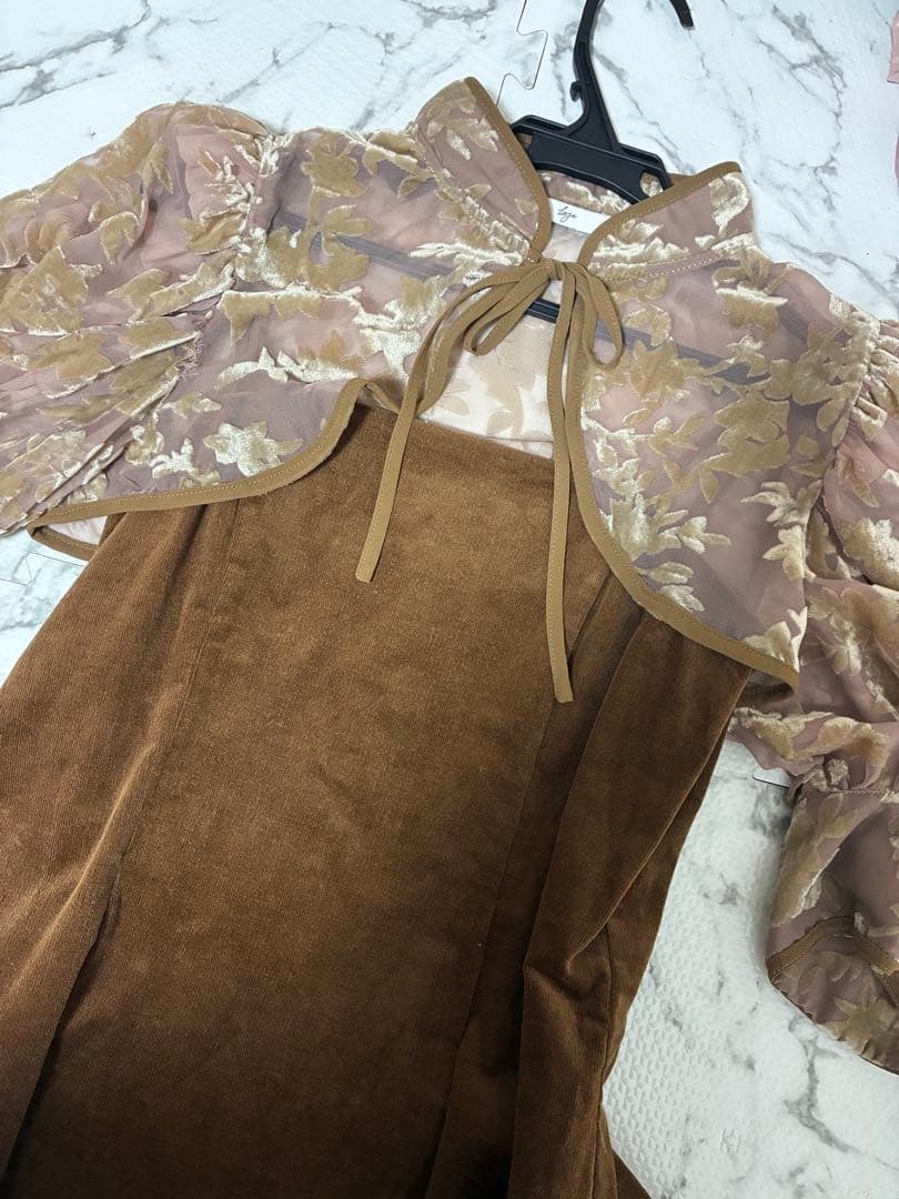 【LEJA】花柄ボレロ付きマーメイドワンピースドレス【パーティードレス】